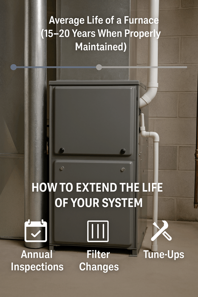 Average life of a furnace graphic